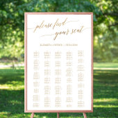 Elegante Gold Calligraphie Große 200+ Seating Char Poster