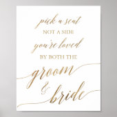 Elegante Gold Calligraphie Wählen Sie ein Zeichen Poster (Vorne)