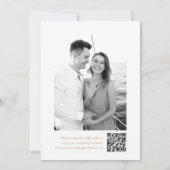 Elegante Gold Calligraphy 2 Foto QR Code Wedding Save The Date (Rückseite)