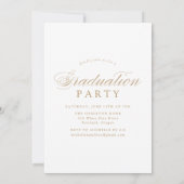 Elegante Gold Calligraphy 4 Foto Graduation Party Einladung (Rückseite)