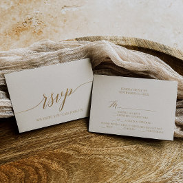 Elegante Gold Calligraphy | Auswahl von Elfenbein- RSVP Karte