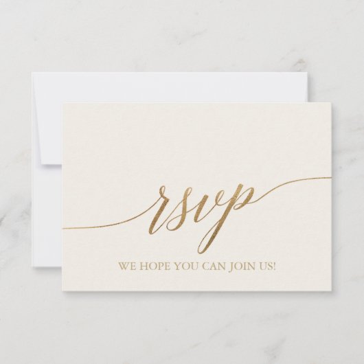 Elegante Gold Calligraphy | Auswahl von Elfenbein- RSVP Karte (Vorderseite)
