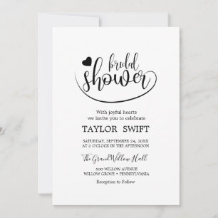 Elegante Gold Calligraphy Bridal Dusche Einladung