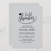 Elegante Gold Calligraphy Bridal Dusche Einladung (Vorne/Hinten)