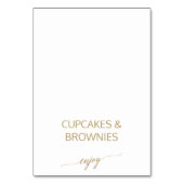 Elegante Gold Calligraphy Buffet Food Labels Tischnummer (Vorderseite)