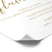 Elegante Gold Calligraphy Cake Flavours Zeichen Poster (Ecke)