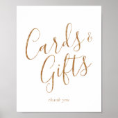 Elegante Gold Calligraphy Cards and Gifts Sign Poster (Vorne)