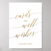 Elegante Gold Calligraphy Cards und Brunnen wünsch Poster (Vorne)