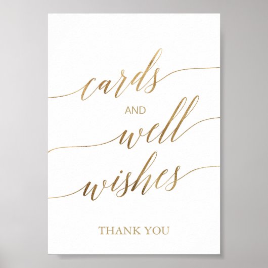 Elegante Gold Calligraphy Cards und Brunnen wünsch Poster (Vorne)