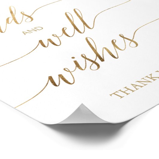Elegante Gold Calligraphy Cards und Brunnen wünsch Poster (Ecke)