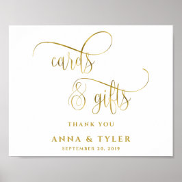Elegante Gold Calligraphy Cards und Geschenke Poster
