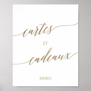 Elegante Gold Calligraphy Cartes et Cadeaux Poster