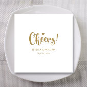 Elegante Gold Calligraphy Cheers Wedding Napkins Serviette