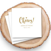 Elegante Gold Calligraphy Cheers Wedding Napkins Serviette
