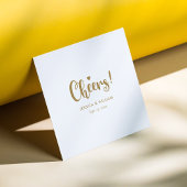 Elegante Gold Calligraphy Cheers Wedding Napkins Serviette
