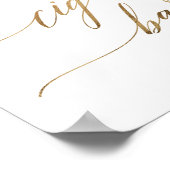 Elegante Gold Calligraphy Cigar Bar Horizontal Poster (Ecke)