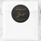 Elegante Gold Calligraphy Danke Gastgeschenk Hochz Runder Aufkleber (Tasche)