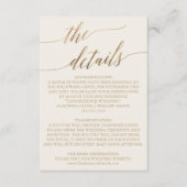 Elegante Gold Calligraphy | Details zur Elfenbeink Begleitkarte (Vorderseite)