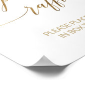Elegante Gold Calligraphy Diaper Raffle Poster (Ecke)