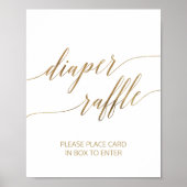 Elegante Gold Calligraphy Diaper Raffle Poster (Vorne)