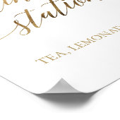 Elegante Gold Calligraphy Drinks Station Poster (Ecke)