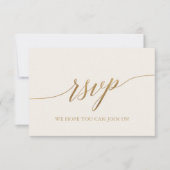 Elegante Gold Calligraphy | Einfache RSVP-Karte fü RSVP Karte (Vorderseite)
