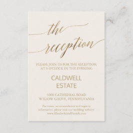 Elegante Gold Calligraphy | Elfenbein-Empfang Begleitkarte