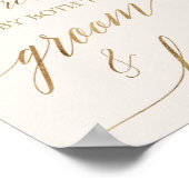 Elegante Gold Calligraphy | Elfenbein Wählen Sie e Poster (Ecke)