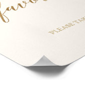 Elegante Gold Calligraphy | Elfenbeinfavoriten Poster (Ecke)