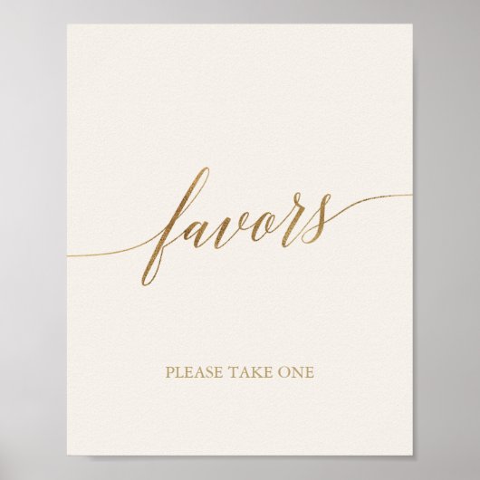Elegante Gold Calligraphy | Elfenbeinfavoriten Poster (Vorne)