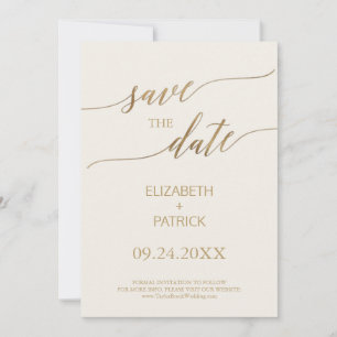 Elegante Gold Calligraphy   Elfenbeinküste Save th Save The Date