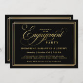 Elegante Gold Calligraphy Engagement Party Einladung (Vorne/Hinten)