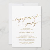 Elegante Gold Calligraphy Engagement Party Einladung (Vorderseite)
