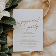Elegante Gold Calligraphy Engagement Party