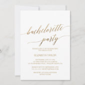 Elegante Gold Calligraphy | Floral Bachelorette Einladung (Vorderseite)