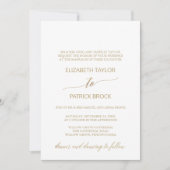 Elegante Gold Calligraphy Formal Wedding Einladung (Vorderseite)