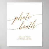 Elegante Gold Calligraphy Foto Booth Sign Poster (Vorne)