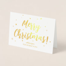 Elegante Gold Calligraphy Frohe Weihnachtsfoil-Kar