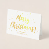 Elegante Gold Calligraphy Frohe Weihnachtsfoil-Kar Folienkarte (Vorderseite)