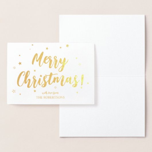 Elegante Gold Calligraphy Frohe Weihnachtsfoil-Kar Folienkarte (Anzeige)
