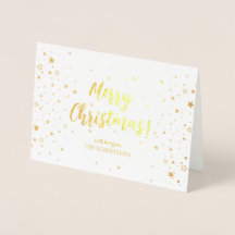 Elegante Gold Calligraphy Frohe Weihnachtsfoil-Kar