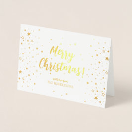 Elegante Gold Calligraphy Frohe Weihnachtsfoil-Kar Folienkarte