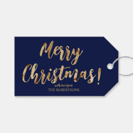 Elegante Gold Calligraphy Frohe Weihnachtsgeschenk Geschenkanhänger