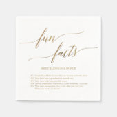 Elegante Gold Calligraphy Fun Fakten Hochzeiten vo Serviette (Vorderseite)