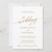 Elegante Gold Calligraphy | Hochzeit mit floraler Einladung (Vorderseite)