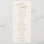 Elegante Gold Calligraphy | Hochzeitsprogramm für Programm (Rückseite)