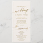 Elegante Gold Calligraphy | Hochzeitsprogramm für Programm (Vorderseite)