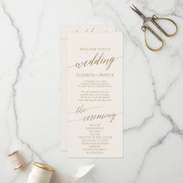 Elegante Gold Calligraphy | Hochzeitsprogramm für  Programm