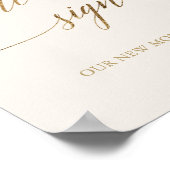 Elegante Gold Calligraphy Ivory Bitte unterzeichne Poster (Ecke)