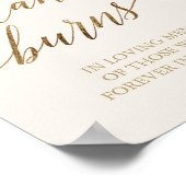 Elegante Gold Calligraphy | Ivory Candle Burns Sig Poster (Ecke)